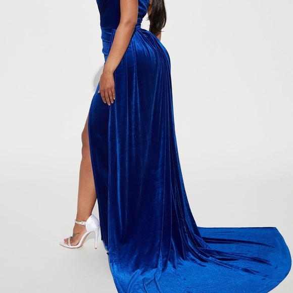 Royal blue velvet dress - Picture 5 of 5